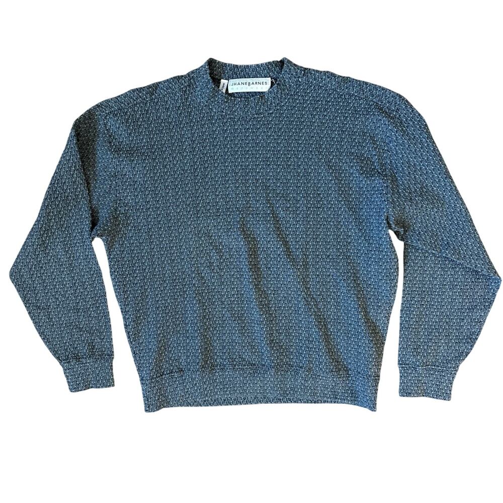 Jhane Barnes Textured Knit Long Sleeve Mockneck Pullover Size Large